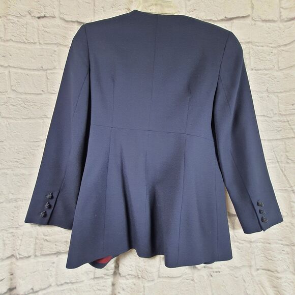 Vtg John Meyer Of Norwich Nehru Jacket Womens 8P Petite Wool Tassels - Picture 5 of 7